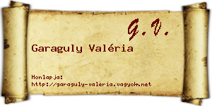 Garaguly Valéria névjegykártya